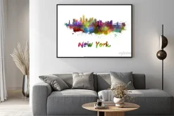 Plakat: New york skyline w akwarela