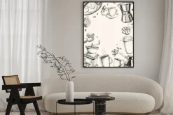 Plakat: Śniadanie ręcznie rysowane zestaw ilustracji wektorowych