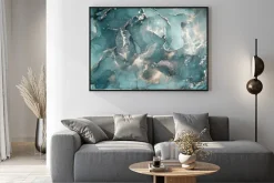 Plakat: Niebieski marmur ze srebrzeniem