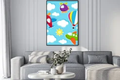 Plakat: Niebo z naklejkami transportu lotniczego