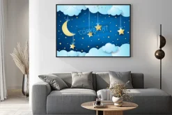 Plakat: Nierealne noc, fantastyczny chmura scape. ilustracji wektorowych