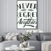 Plakat: Nigdy nie żałuję niczego. motywacyjne ręcznie napis t-shirt lub
