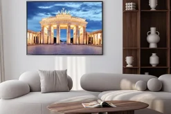 Plakat: Nocny widok na bramę brandenburską