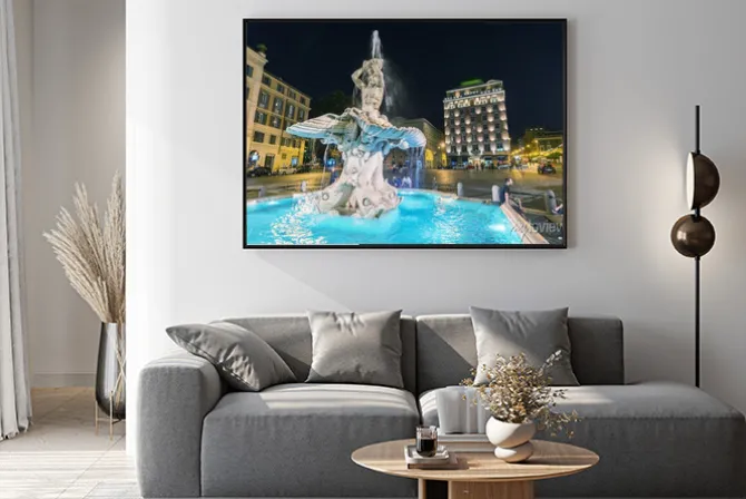 Plakat: Nocny widok na fontannę w rzymie