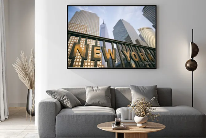 Plakat: Nowoczesne wieżowce w downtown new york city manhattan skyline