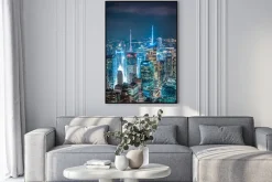 Plakat: Nowy jork, manhattan nocą