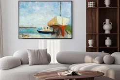 Plakat: Obraz olejny na płótnie. jachtów i statków