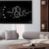 Plakat: Occult trendy hand drawn illustration with snake, moon and stars.
