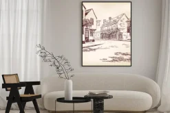 Plakat: Old english street hand drawn