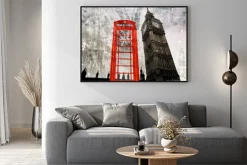 Plakat: Old london komponowanie telefonzelle und big ben