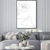 Plakat: One line girl or woman portrait design. hairstyle, fashion concept,
