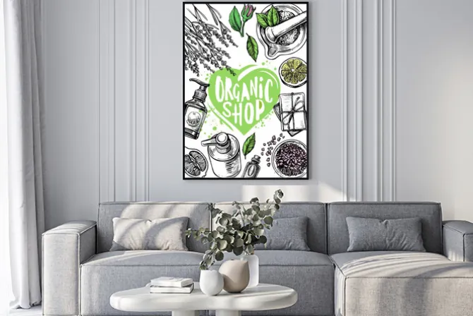 Plakat: Organic store cosmetics