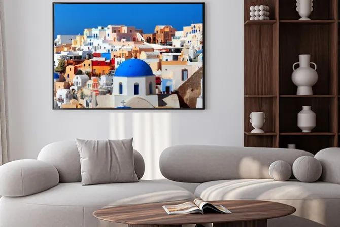 Plakat: Panorama of famous greece city oia. santorini island