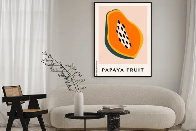 Plakat: Papaja abstrakcyjna ilustracja