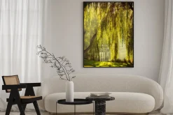 Plakat: Parku ze stawem i wierzby