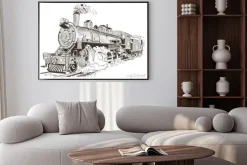 Plakat: Parowóz ilustracji w stylu vintage