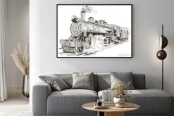 Plakat: Parowóz ilustracji w stylu vintage