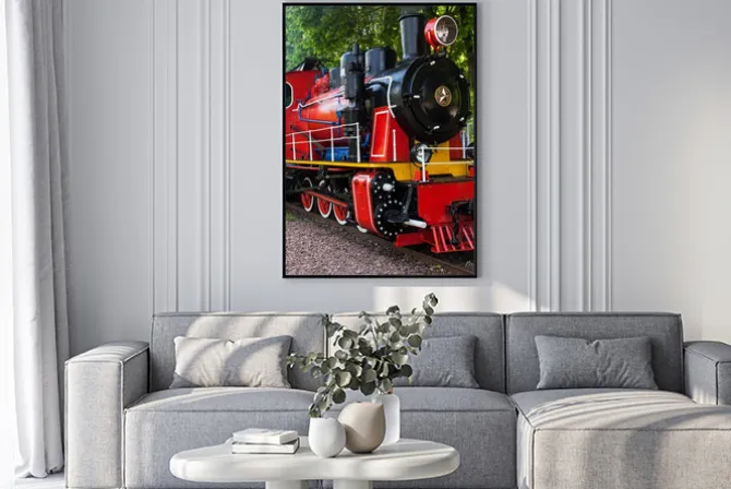 Plakat: Parowóz wystrzelenia pary