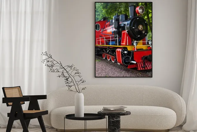 Plakat: Parowóz wystrzelenia pary