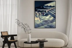 Plakat: Particolare di chitarra con spartito