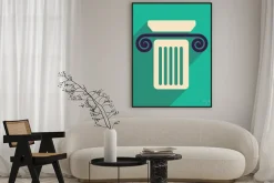 Plakat: Płaski ikona internetowych z długimi kolumnie cienia