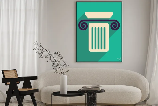 Plakat: Płaski ikona internetowych z długimi kolumnie cienia