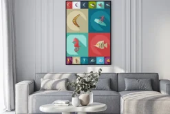 Plakat: Płaski koncepcja ustaw nowoczesny design z avstralia cienia