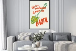 Plakat: Pasta nowoczesny wzór z cytatem