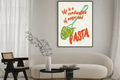 Plakat: Pasta nowoczesny wzór z cytatem