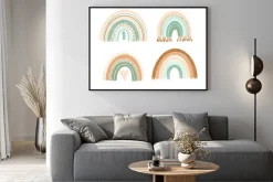 Plakat: Pastelowe tęcze w stylu boho