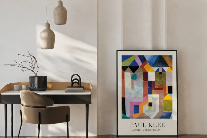 Plakat: Paul klee reprodukcja kolorowa architektura