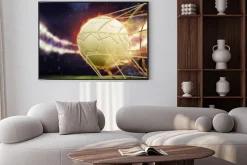 Plakat: Piłka nożna w bramce