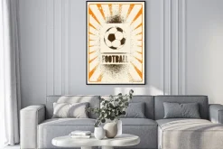 Plakat: Piłka nożna w stylu plakatu retro