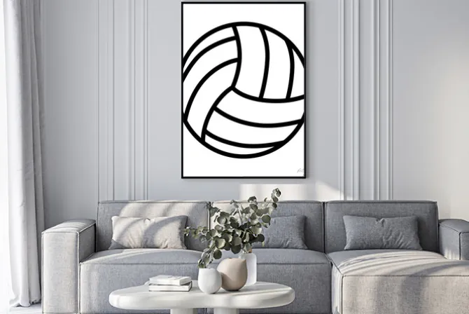 Plakat: Piłka siatkówka sztuka ikony dla aplikacji i witryn sportowych