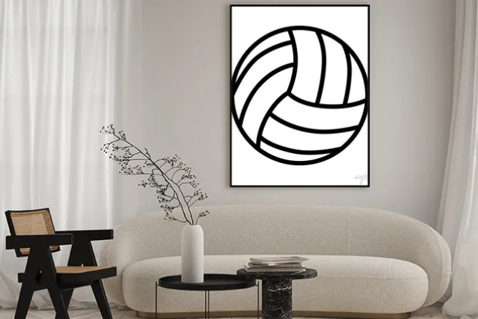 Plakat: Piłka siatkówka sztuka ikony dla aplikacji i witryn sportowych