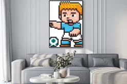 Plakat: Piłkarz ze starej gry komputerowej