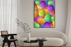 Plakat: Piłki tenisowe w kolorach tęczy