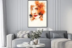 Plakat: Piękna kobieta. akwarele ilustracji