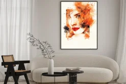 Plakat: Piękna kobieta. akwarele ilustracji