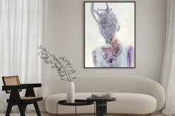 Plakat: Piękna kobieta twarz w masce