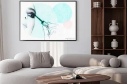 Plakat: Piękna twarz kobiety. akwarele ilustracji