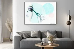 Plakat: Piękna twarz kobiety. akwarele ilustracji