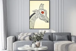 Plakat: Piękne dorosłych żyrafa. ręcznie rysowane ilustracji ozdobnych