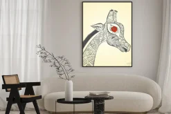 Plakat: Piękne dorosłych żyrafa. ręcznie rysowane ilustracji ozdobnych