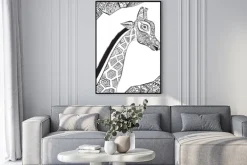 Plakat: Piękne dorosłych żyrafa. ręcznie rysowane ilustracji ozdobnych