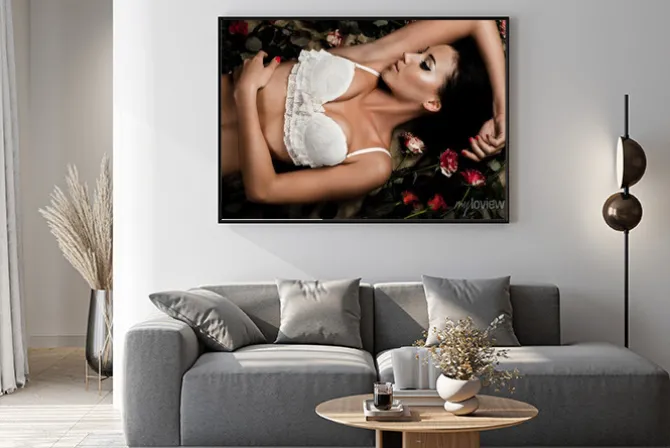 Plakat: Piękne kobiety modnej w bieliźnie z róż