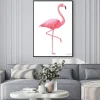 Plakat: Pink flamingo on a white background. vector illustration.