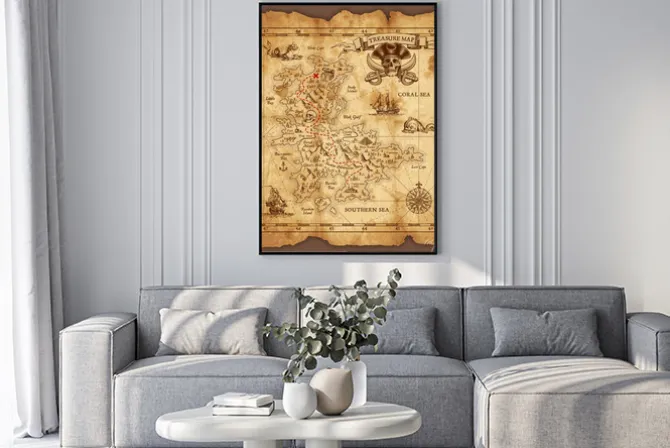 Plakat: Piracka mapa skarbów