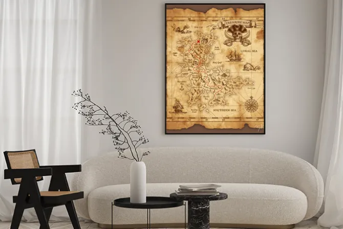 Plakat: Piracka mapa skarbów