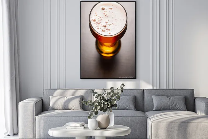 Plakat: Piwa lager na stole